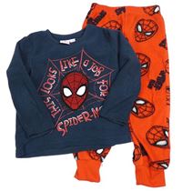Tmavomodro-červené fleecové pyžamo se Spider-manem Marvel