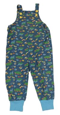 Tmavomodré laclové tepláky s hmyzem Frugi