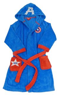 Tmavomodro-červený chlupatý župan - Captain America Marvel