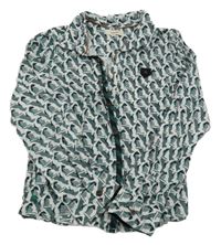 Bílo-zelená košile s potiskem Catimini 