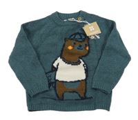 Nové - Tmavozelený svetr s bobrem Manor