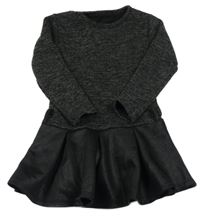 Černo-šedé svetrové šaty 