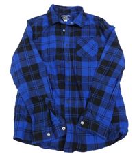 Modro-čierna kockovaná flanelová košeľa F&F