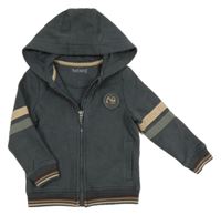 Šedá propínací mikina s bagrem a kapucí Nutmeg