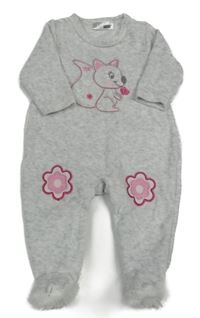 Sivý zamatový overal s veverkou Ergee