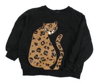Čierna mikina s leopardom H&M