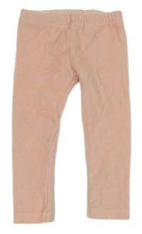 Svetloružové zamatové legíny