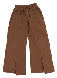 Hnedé culottes nohavice s pukmi Polilon