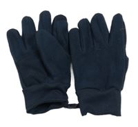 Tmavomodré fleecové rukavice TCM 