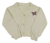 Smotanový prepínaci crop sveter s motýlkom S. Oliver