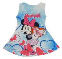 Světlemodro-biela šatová tunika s Minnií