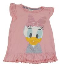 Svetloružové tričko s Daisy a volánikmi Disney