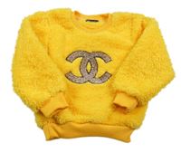 Žltá chlpatá mikina s nášivkou Hijazi