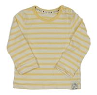 Bílo-žluté pruhované žebrované triko George 