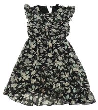 Čierne šifónové kvetované šaty Y.F.K.