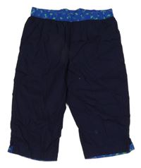 Tmavomodré plátenné capri nohavice Uniglo