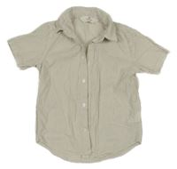 Béžovo-biela pruhovaná krepová košeľa H&M