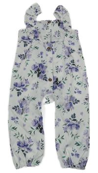 Bílé laclové květinové kalhoty Shein