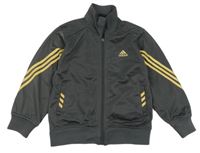 Šedá propínací sportovní mikina s logem Adidas