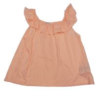 Svetloružový top s volánikmi H&M