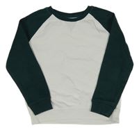 Bielo-tmavozelená mikina Primark