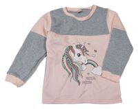 Sivo-svetloružová mikina s jednorožcom Kiki&Koko