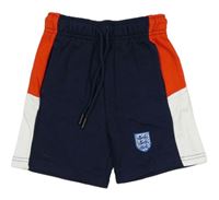 Tmavomodro-červeno-bílé teplákové fotbalové kraťasy England George