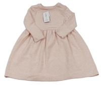 Nové - svetloružové melírované pletené šaty George