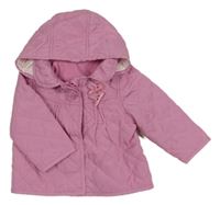 Růžová prošívaná šusťáková zateplená bunda s kapucí St. Bernard