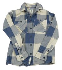 Tmavomodro-smetanová kostkovaná košilová bunda GARCIA