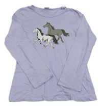 Světlefialové triko s koníky Kids