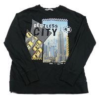 Čierna mikina s potlačou H&M