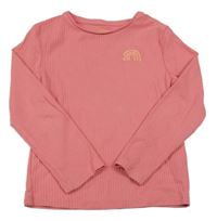 Ružové rebrované tričko s dúhou F&F