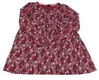 Vínové šaty s kytičkami a větvičkami Y.F.K.