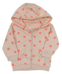 Nové - svetloružová bodkovaná á prepínaci mikina s kapucňou M&S