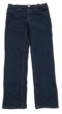 Tmavomodré slim fit teplákové rifle H&M