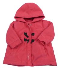 Tmavorůžový fleecový zateplený kabát s kapucí S. Oliver