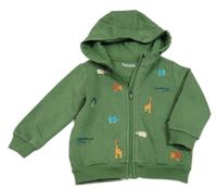 Khaki prepínaci mikina so zvieratkami a kapucňou Nutmeg