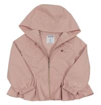 Světlerůžová šusťáková jarní bunda s mašlí a kapucí mayoral