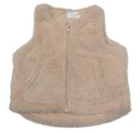 Svetloružová kožušinová podšitá vesta so cute