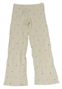 Smotanové rebrované úpletové nohavice s hviezdičkami M&S