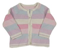 Farebný pruhovaný vzorovaný pletený prepínaci sveter Nutmeg