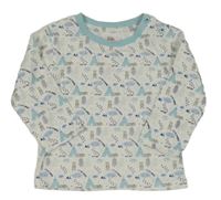 Bielo-svetlomodré tričko s medvedíkmi a týpí Molly&Jake