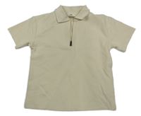 Smetanové vzorované polo tričko H&M