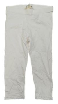 Biele capri legíny s kanýrky H&M