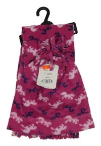 Nové - 2set - Fuchsiová fleecová čepice s jednorožci + šála NKD