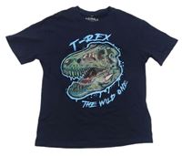Tmavomodré tričko s dinosaurom s měnícím obrázkom M&S