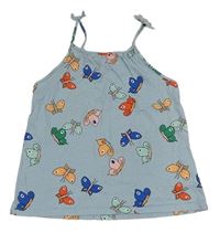 Svetlomodrý top s motýlikmi H&M