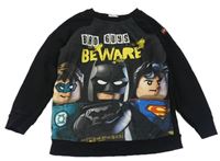 Čierna mikina s Lego Batmanam a Supermanem George