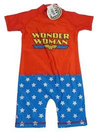 Červeno-modrý UV overal s hvězdami - Wonder Woman